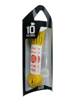 10 Seconds ® Athletic Flat Laces | Gold Sparkle