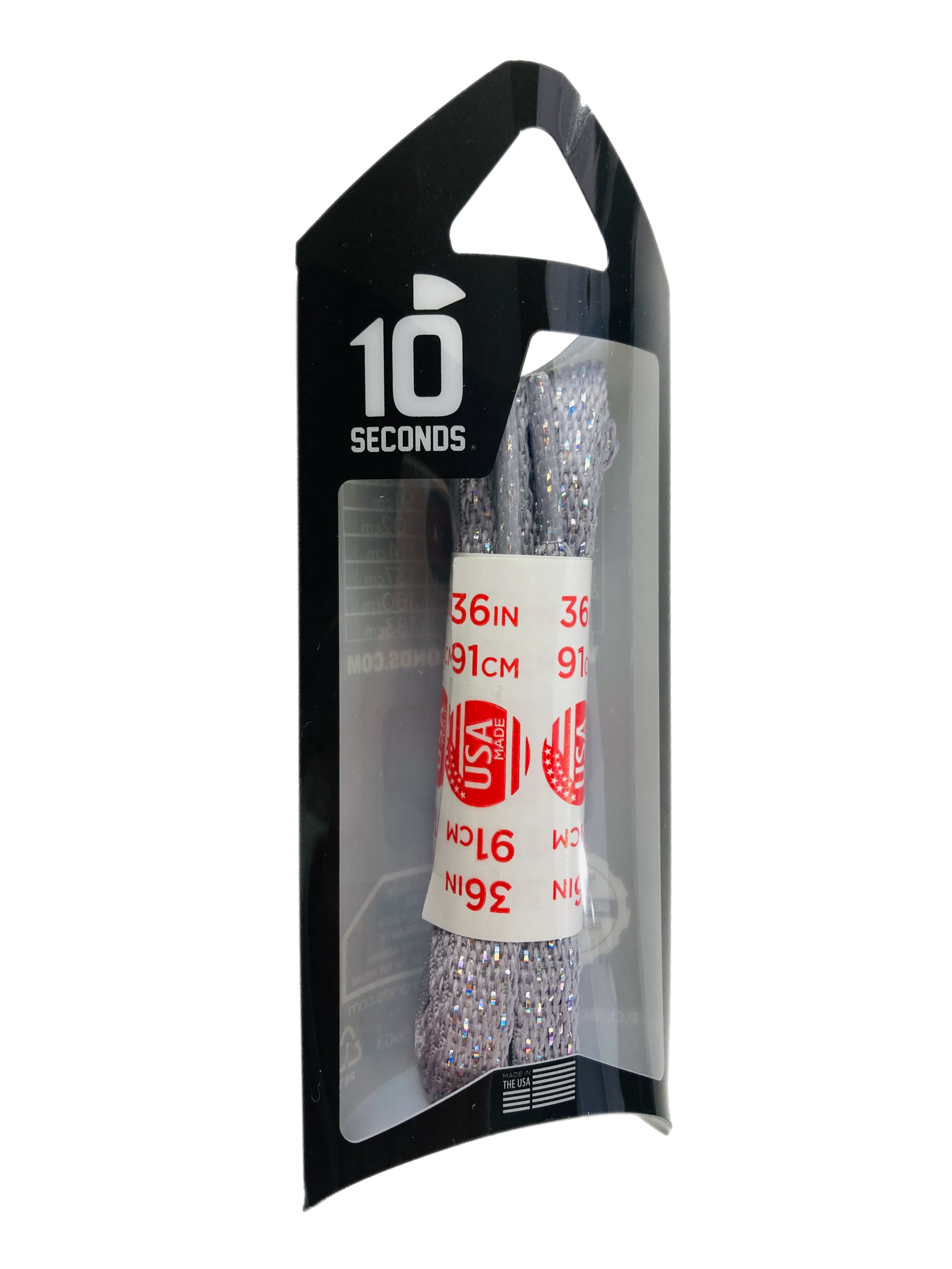 10 Seconds ® Athletic Flat Laces | Ultra Grey Sparkle
