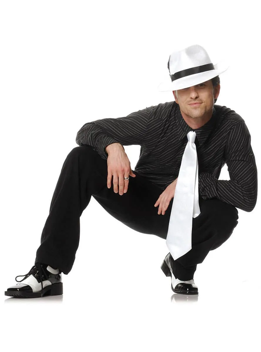 1920s Mens Black and White Gangster Costume Shoes