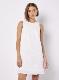 3D Floral Embroidered Shift Dress
