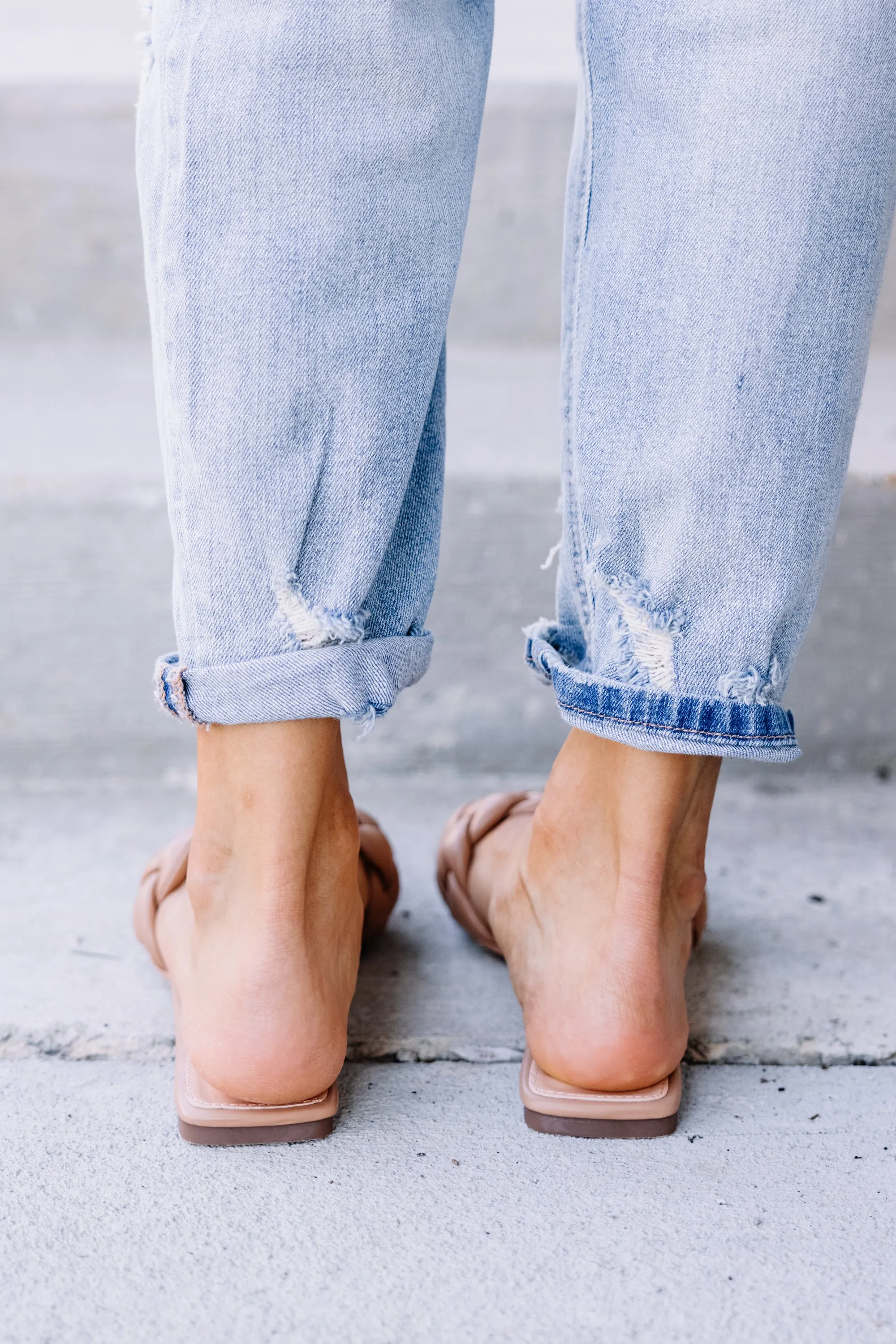 Bubbly Personality Camel Brown Braided Sandals