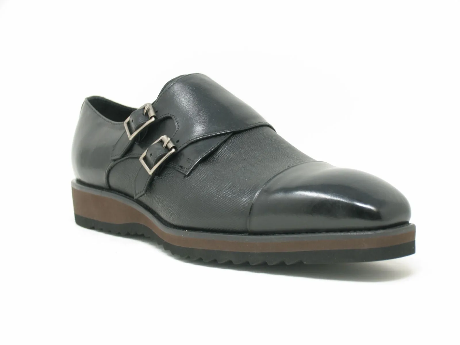 Calfskin Double Monkstrap Shoe Black