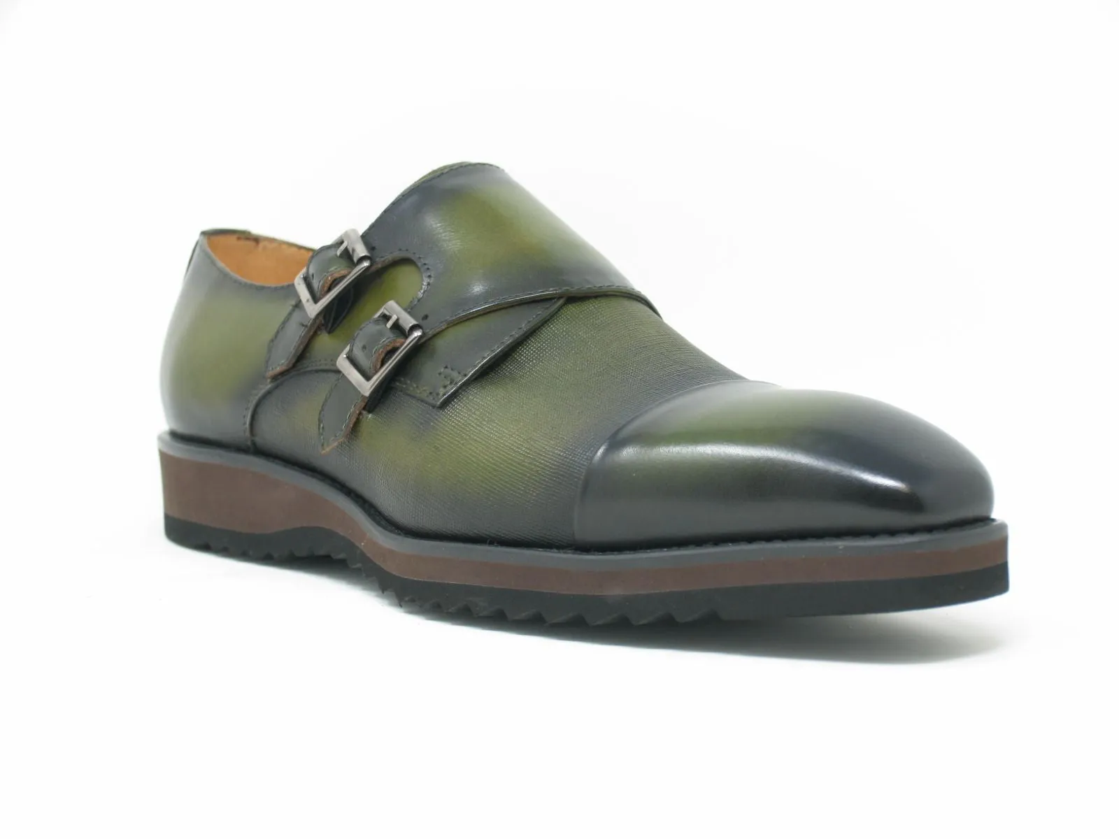 Calfskin Double Monkstrap Shoe Olive