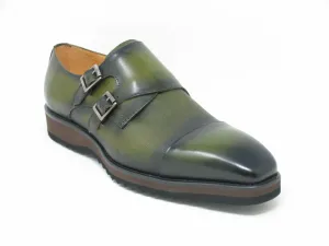 Calfskin Double Monkstrap Shoe Olive