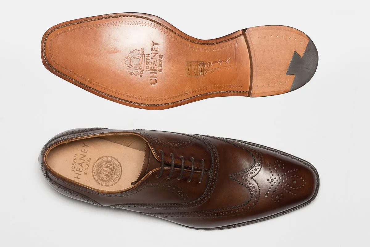 Cheaney Edinburgh Wing Brogue in Burnished Mocha