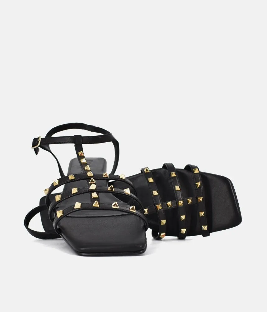 Dansi Chic Valentino Inspired Black Sandals