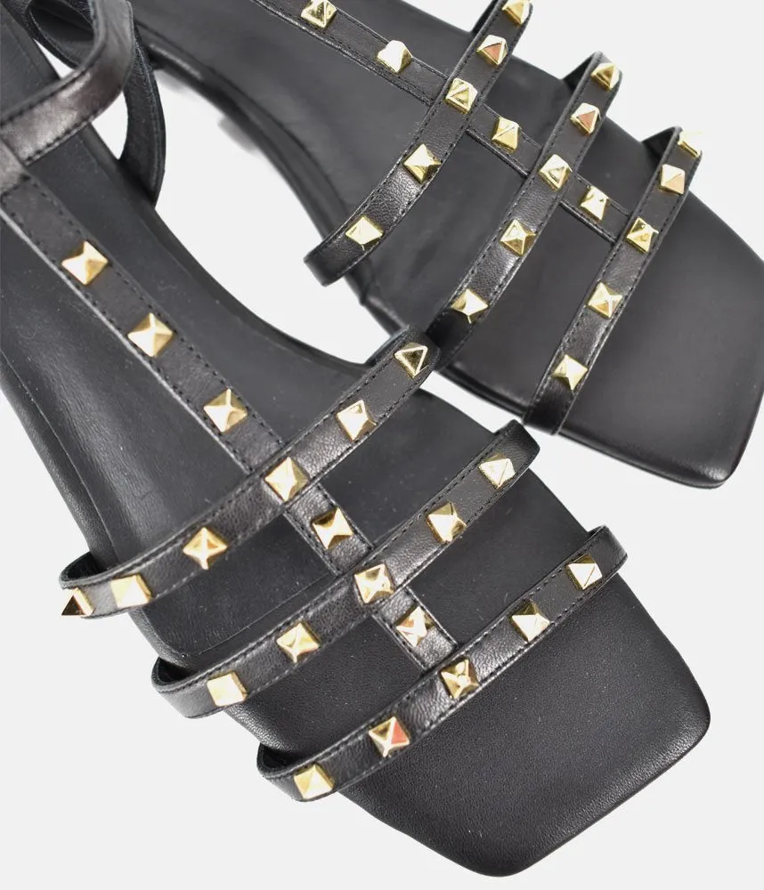 Dansi Chic Valentino Inspired Black Sandals