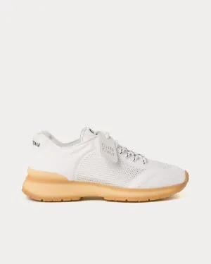 Fabric & Mesh White Low Top Sneakers