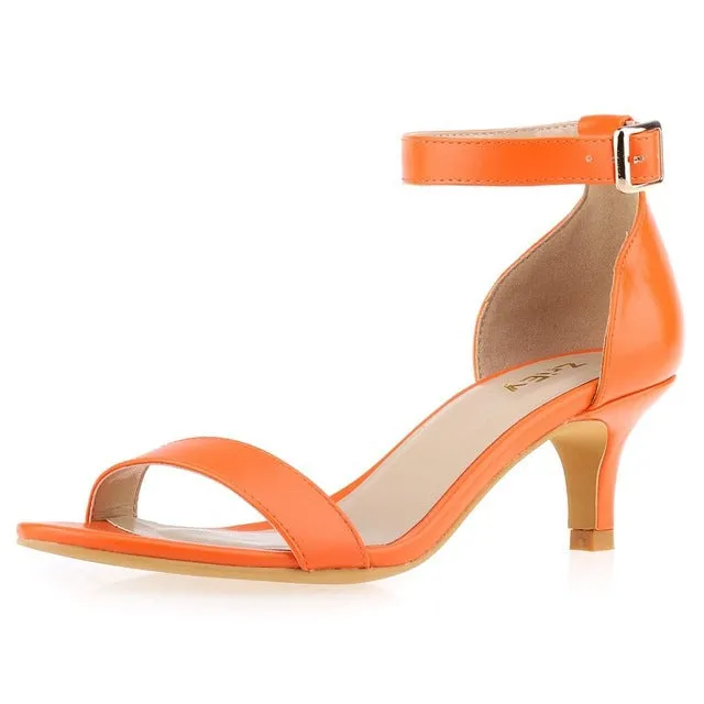 Fashionable Candy Colored Patent Leather Women's Sandals