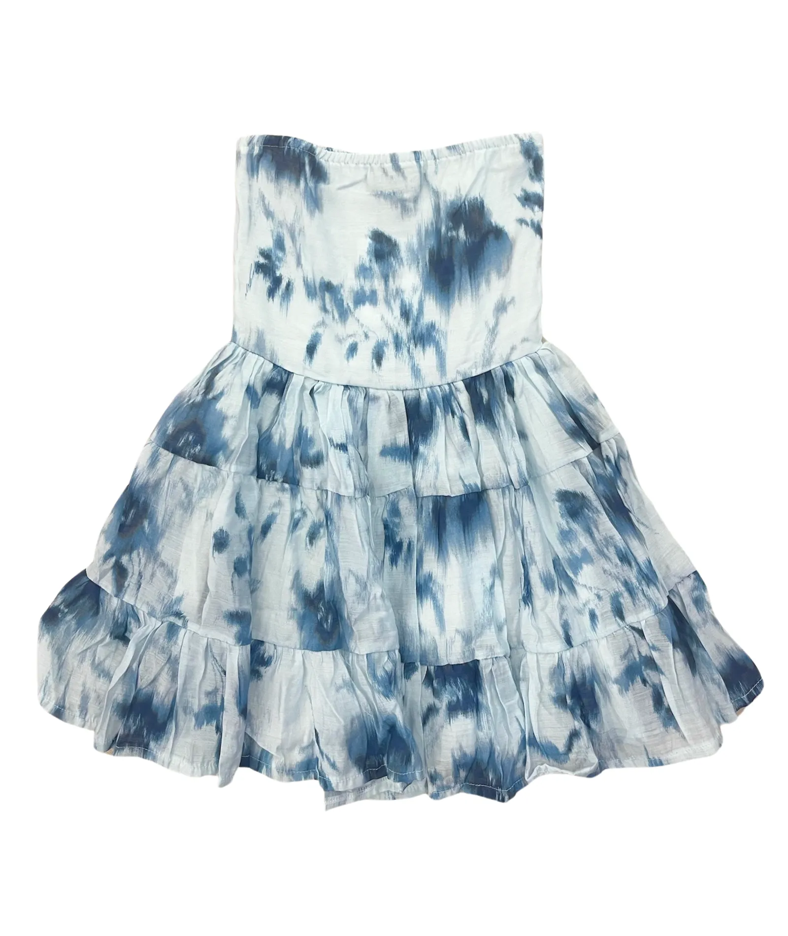 FBZ Girls Robyn Blue Tie Dye Strapless Chiffon Dress