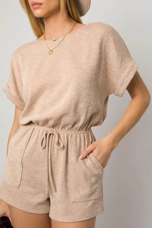 Go Anywhere Casual Chic Romper - Tan or Charcoal