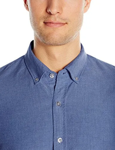Goodthreads Men's Slim-Fit Long-Sleeve Solid Oxford Shirt, Indigo, Large