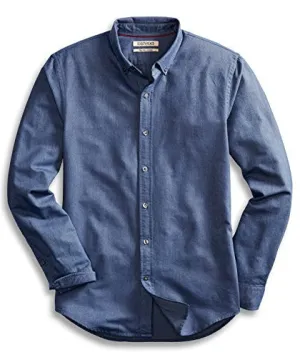 Goodthreads Men's Slim-Fit Long-Sleeve Solid Oxford Shirt, Indigo, Large