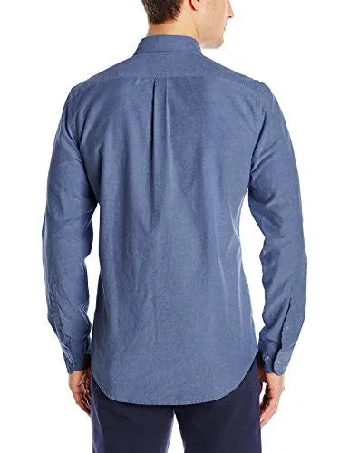 Goodthreads Men's Slim-Fit Long-Sleeve Solid Oxford Shirt, Indigo, Large