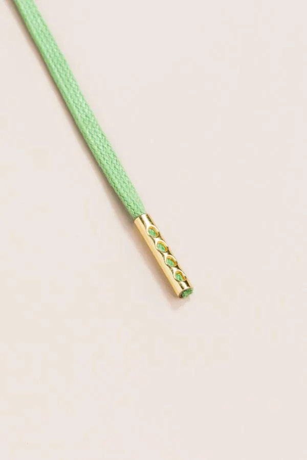Grass Green | Flat Waxed Shoelaces