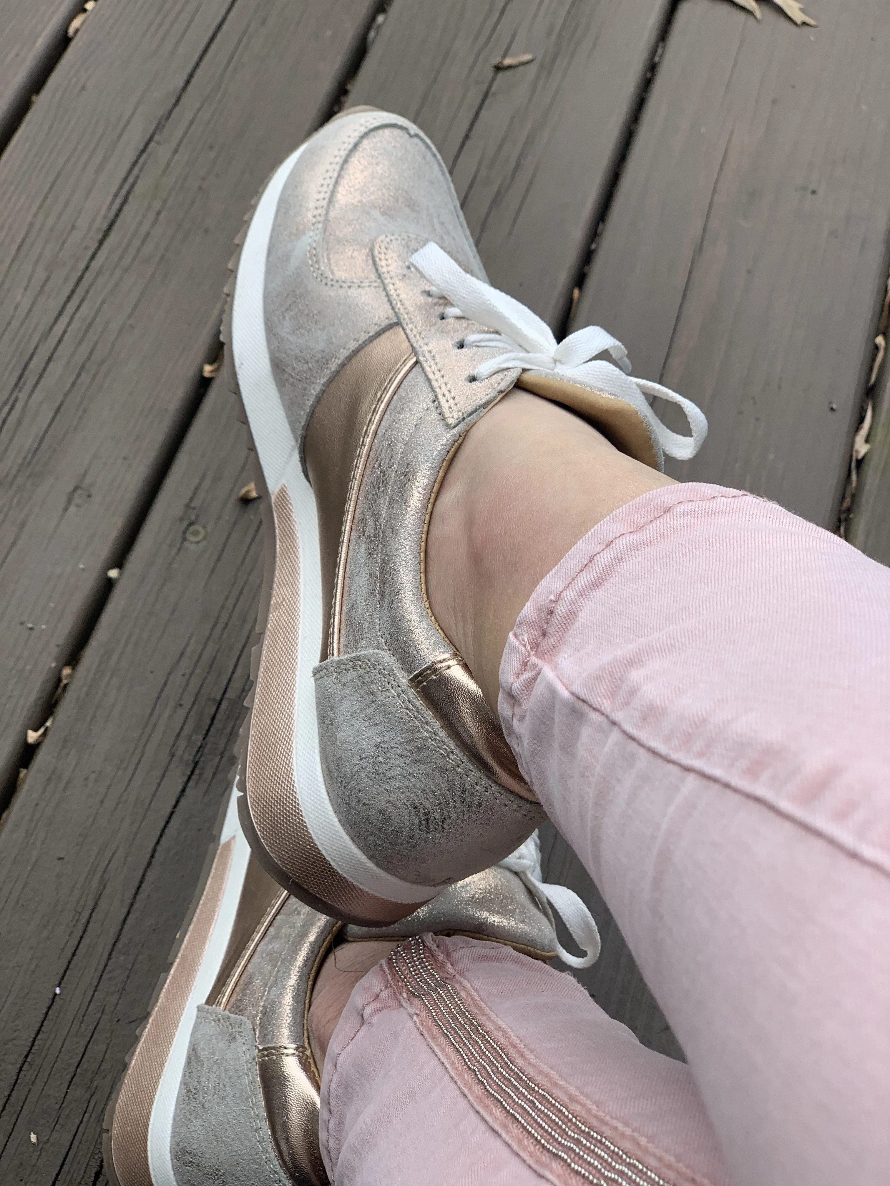 Holly Sneakers in Rose Gold | Cofi Leathers