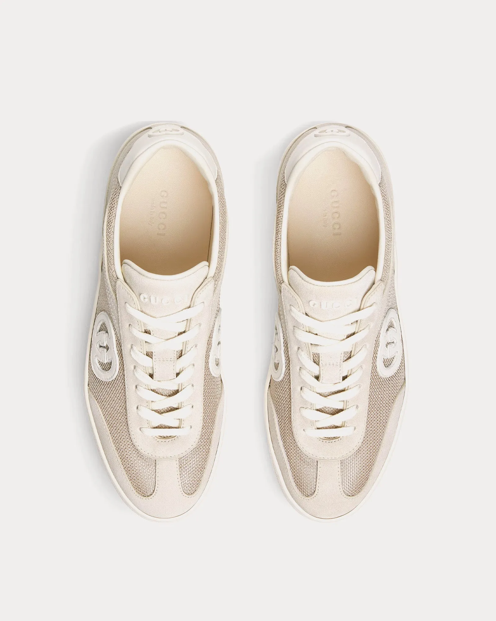 Interlocking G Suede Light Beige Low Top Sneakers