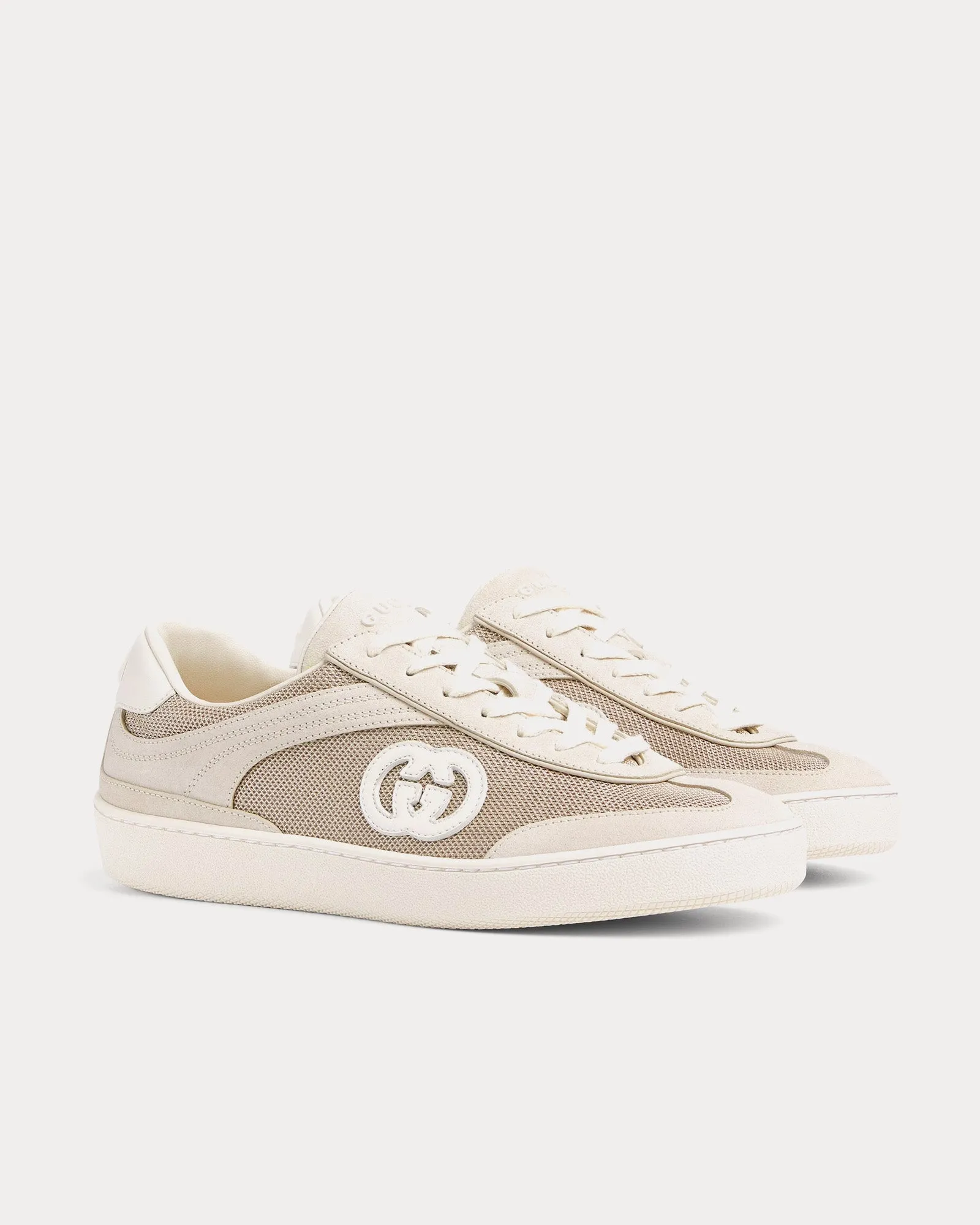 Interlocking G Suede Light Beige Low Top Sneakers
