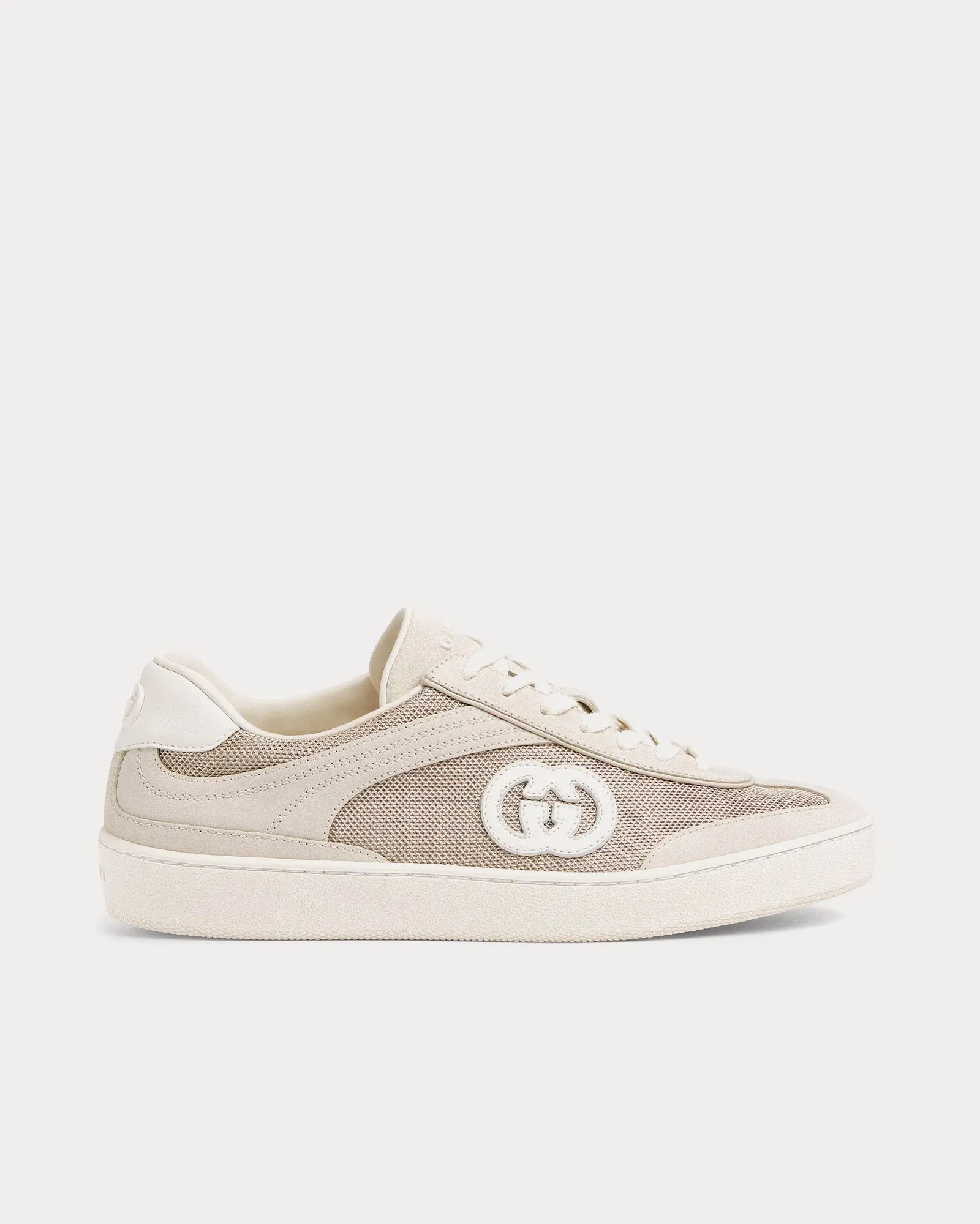 Interlocking G Suede Light Beige Low Top Sneakers
