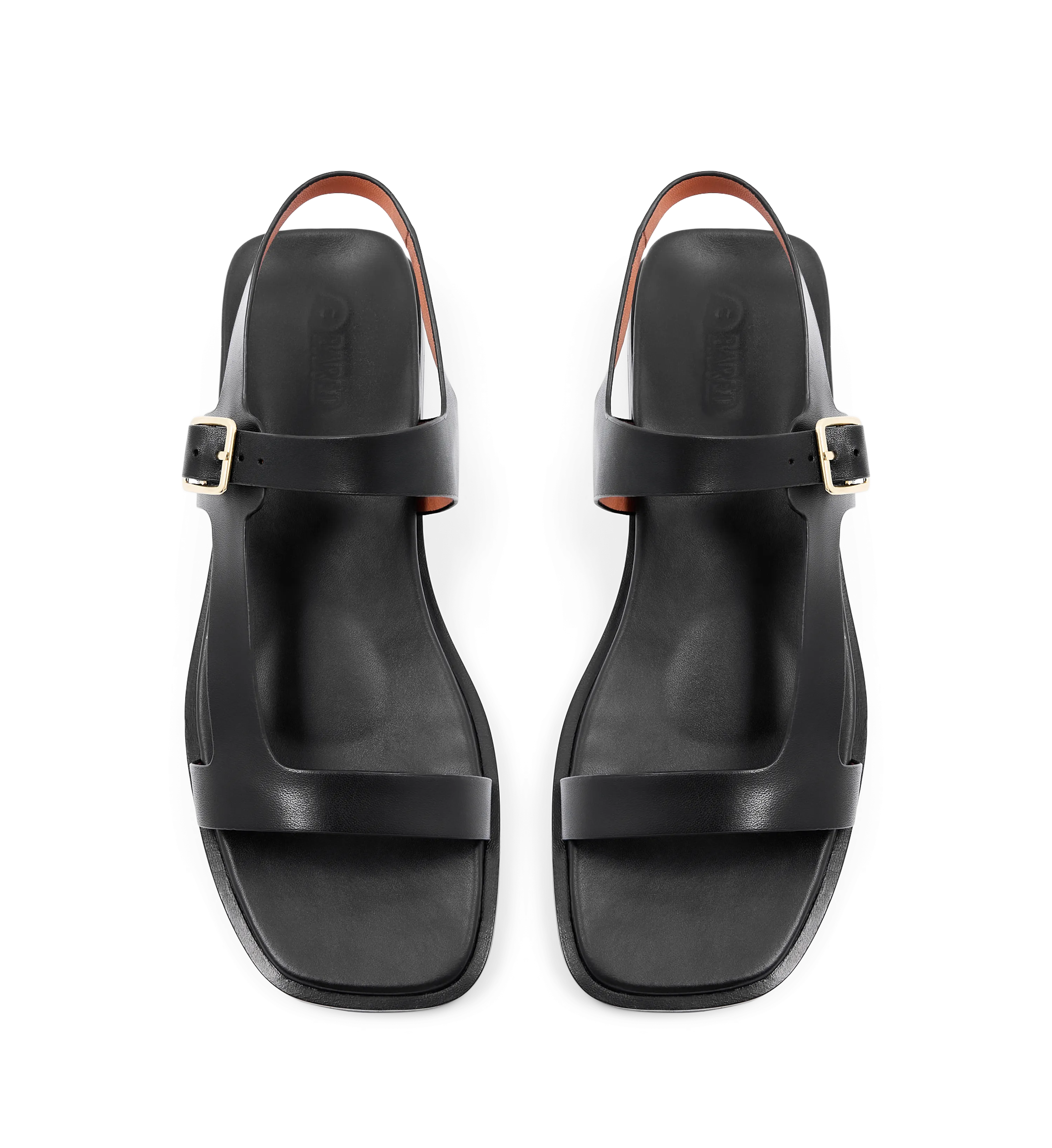 Kioea Black Leather Sandals