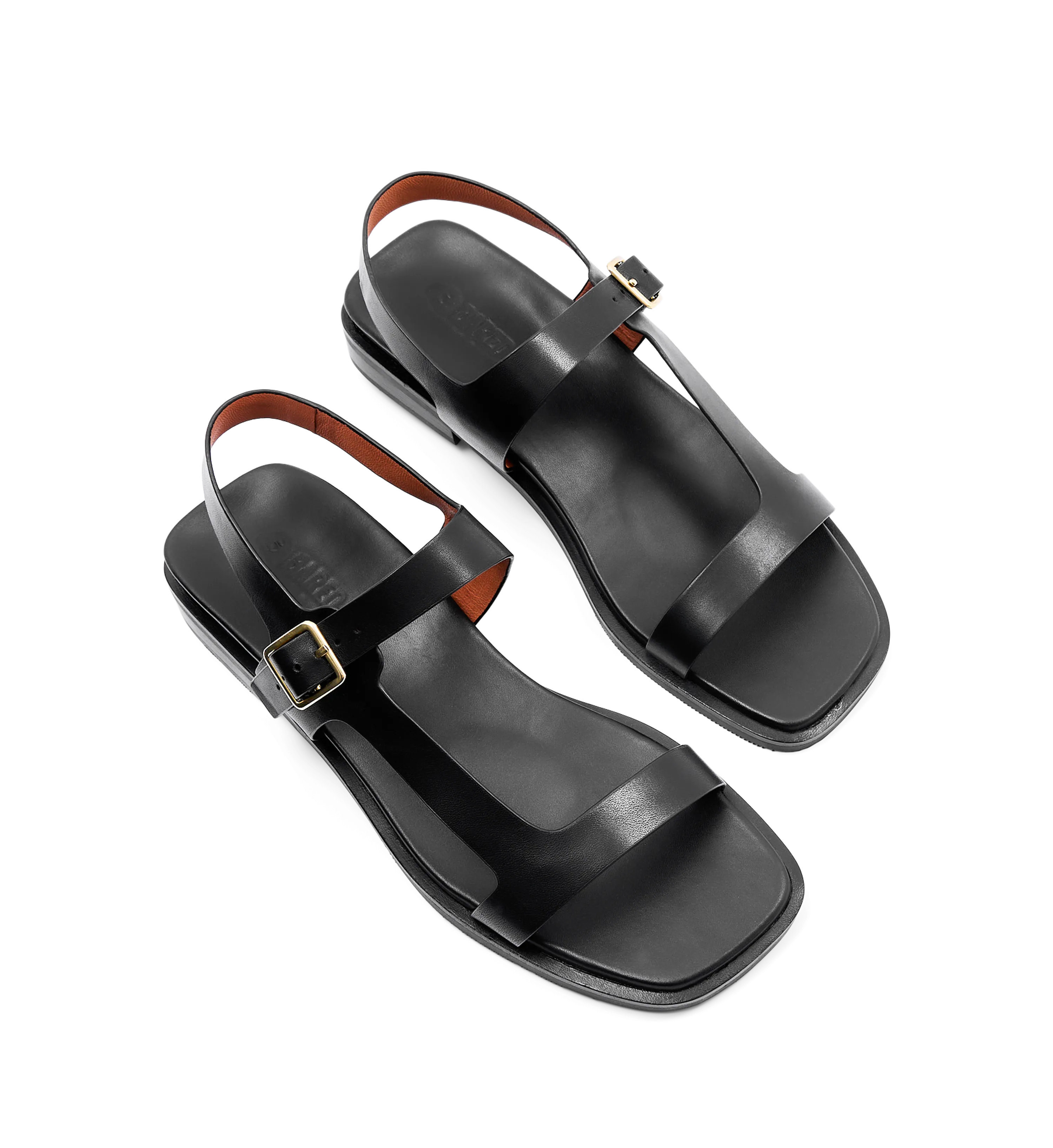 Kioea Black Leather Sandals