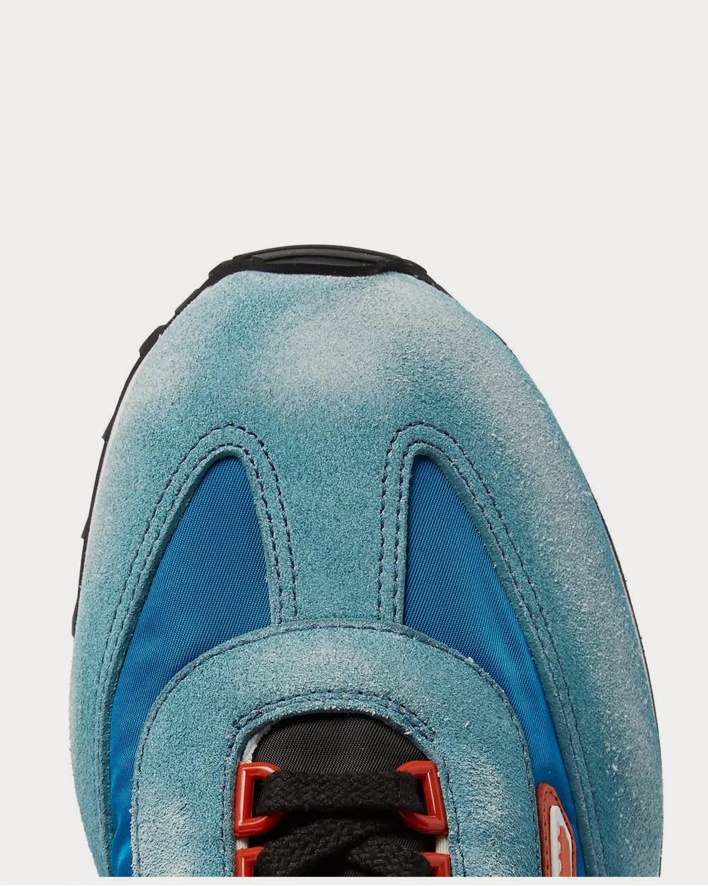 Milano 70 Nylon and Suede  Light blue low top sneakers