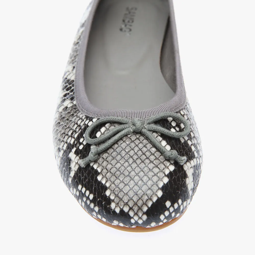 Natalie Python Embossed Leather Ballet flat