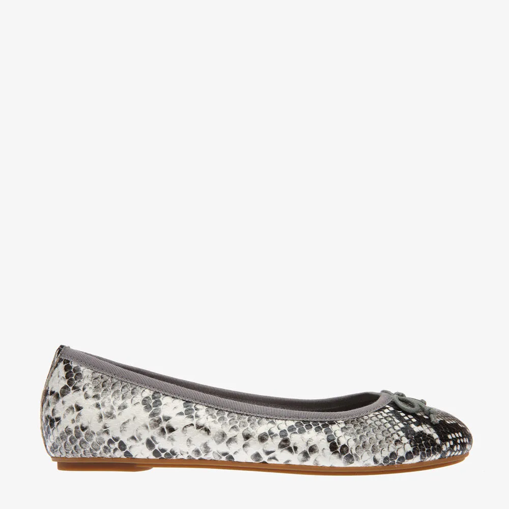 Natalie Python Embossed Leather Ballet flat