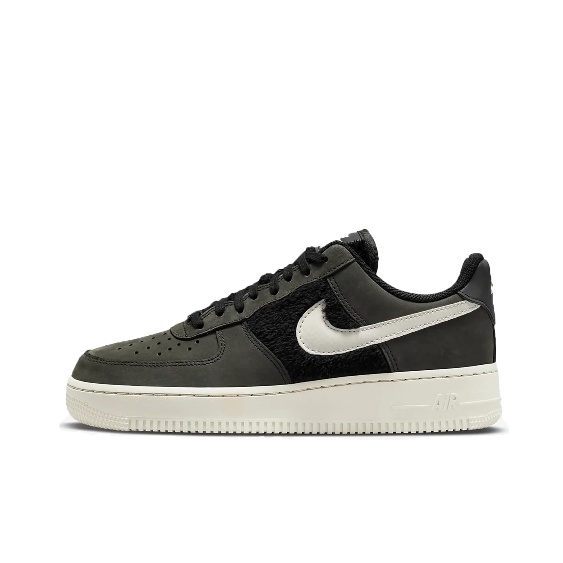 Nike Air Force 1 Faux Fur Black Light Bone (W)