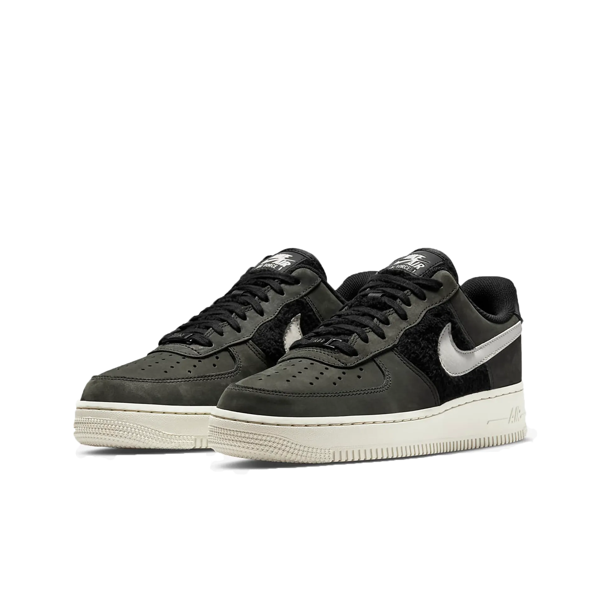 Nike Air Force 1 Faux Fur Black Light Bone (W)