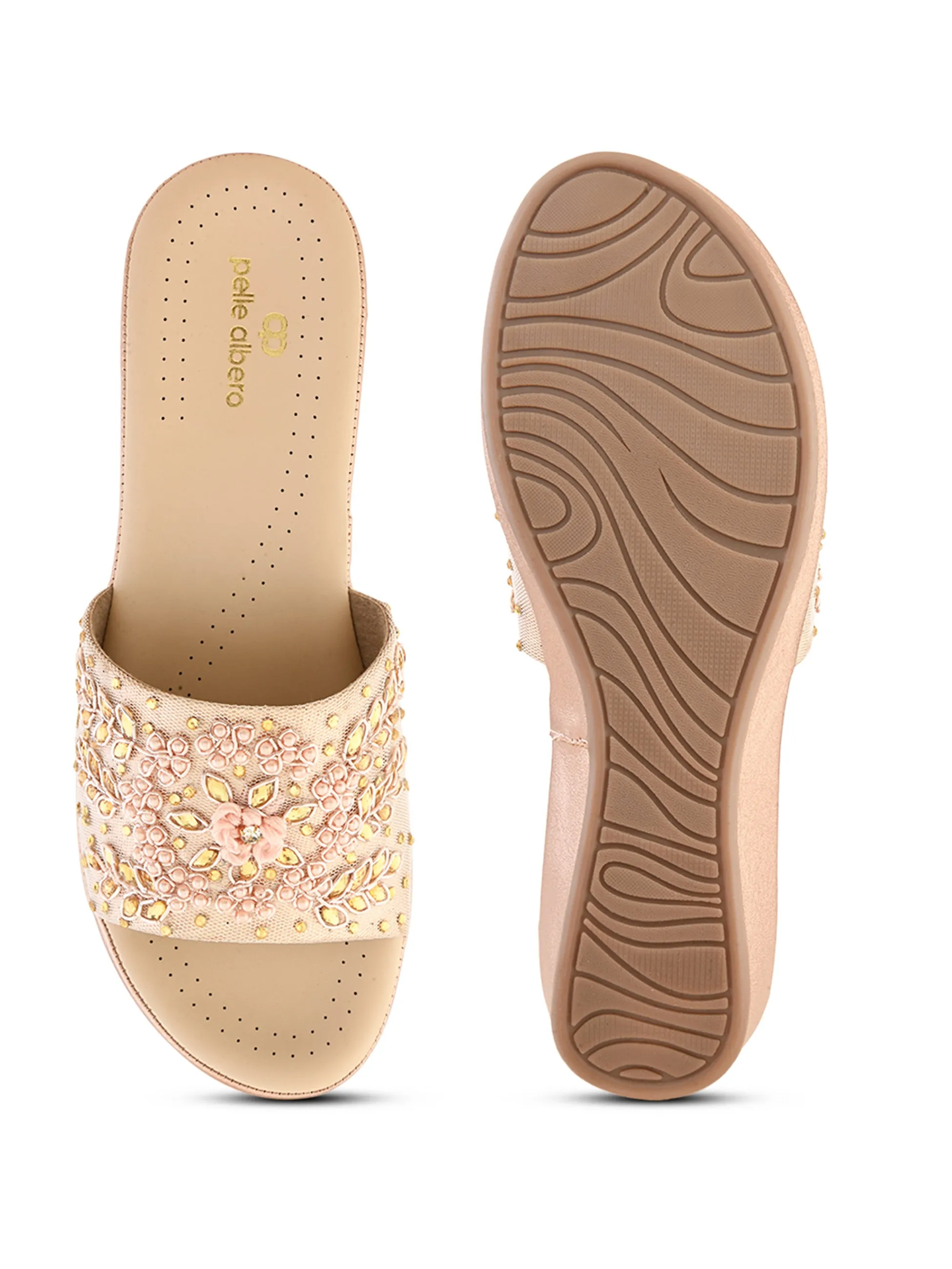 Pelle Albero Female's Sultan Faux Leather Flat Slipper