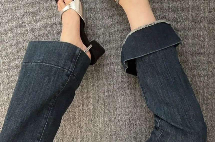 Plain Block Heel Sandals
