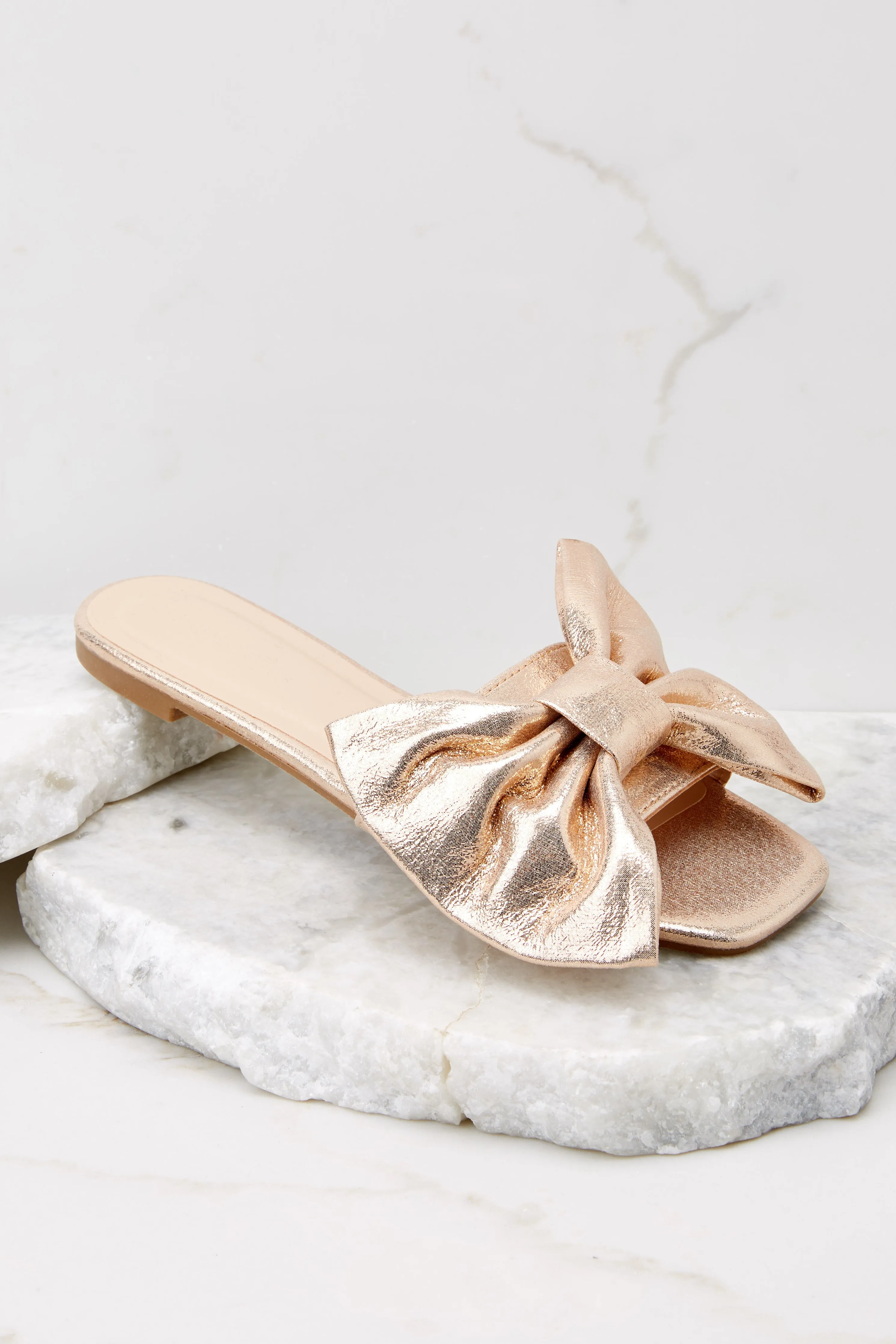 Pretty As A Bow Gold Sandals