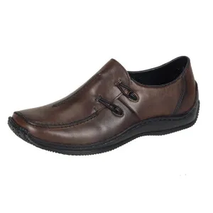 Rieker L1751-25 Brown Combi Leather Loafers