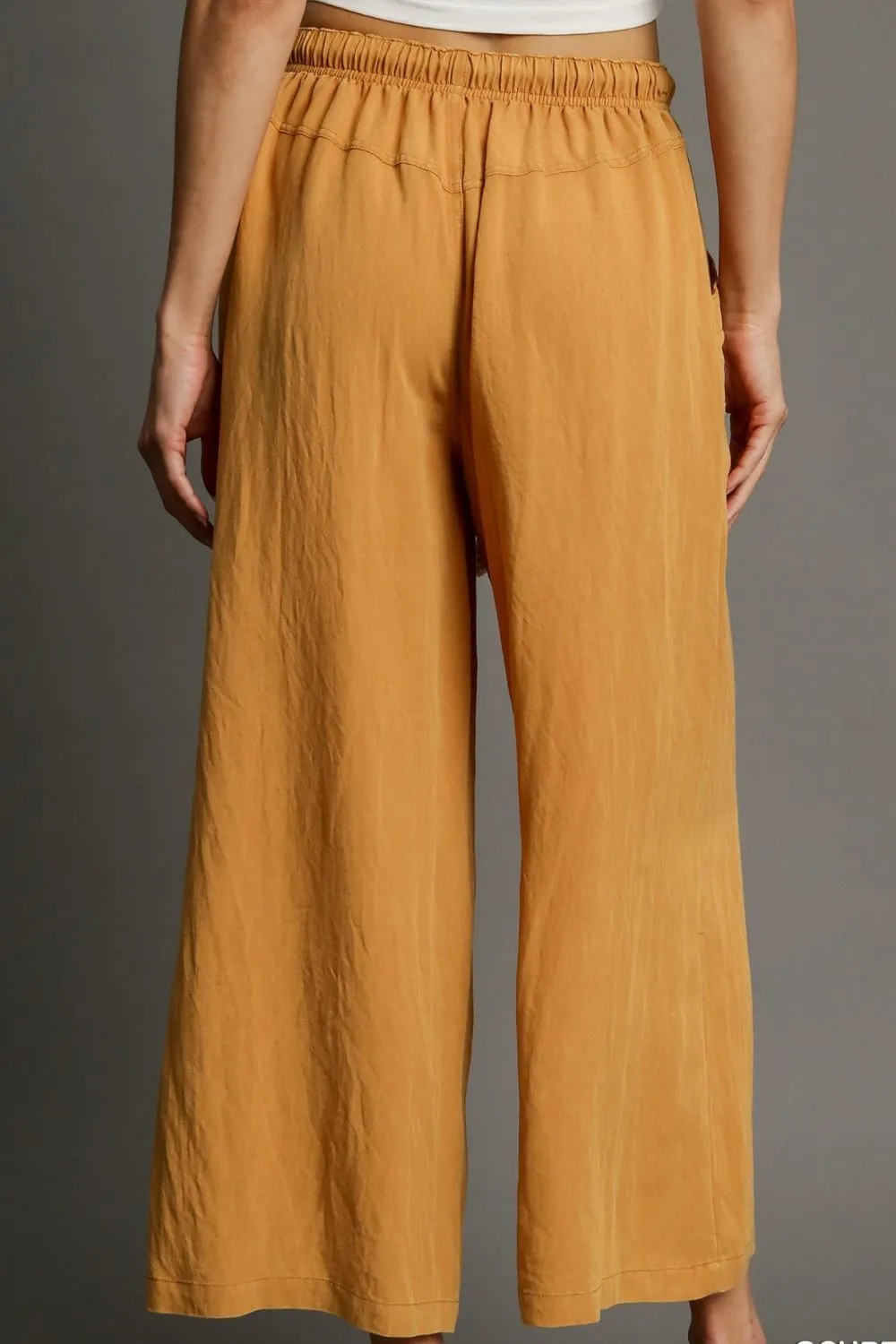 Rope Drawstring Wide Leg Pants