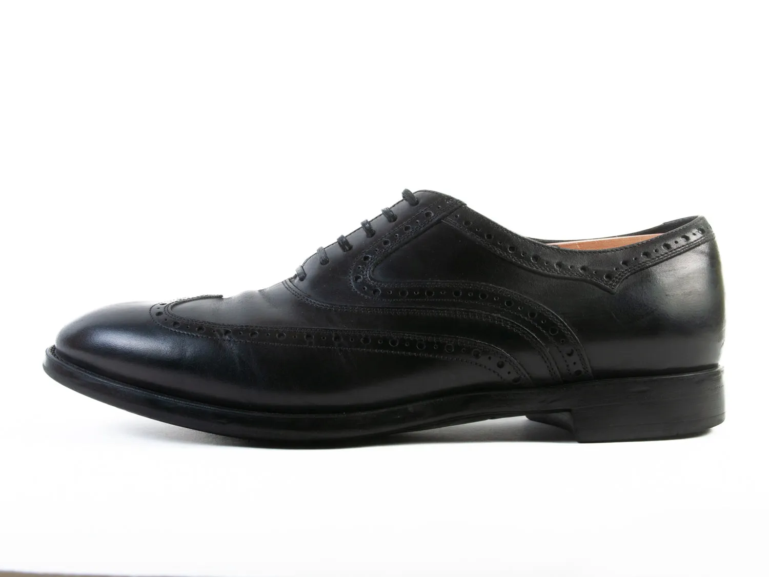 Salvatore Ferragamo Black Wingtip Oxfords