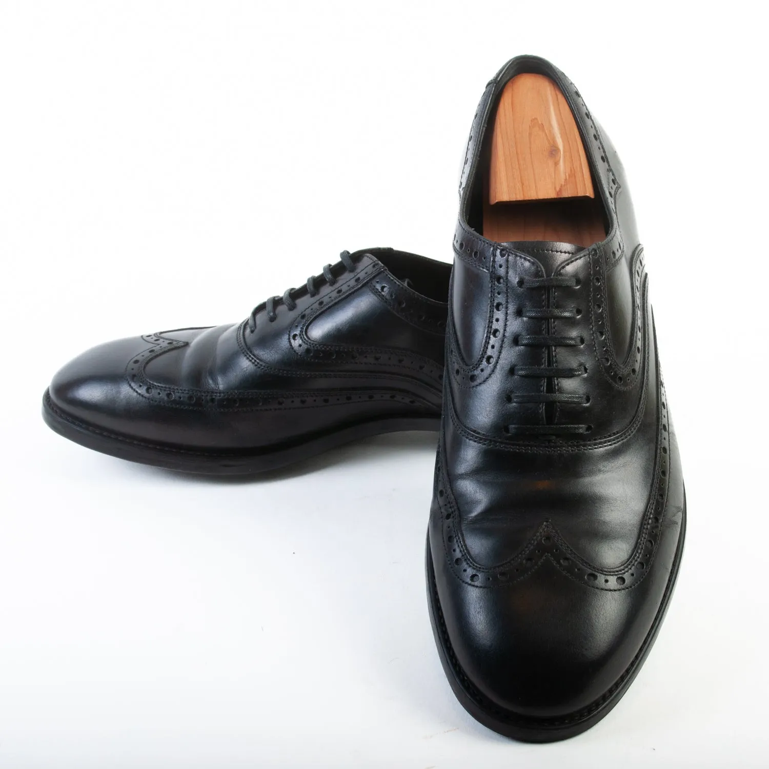 Salvatore Ferragamo Black Wingtip Oxfords