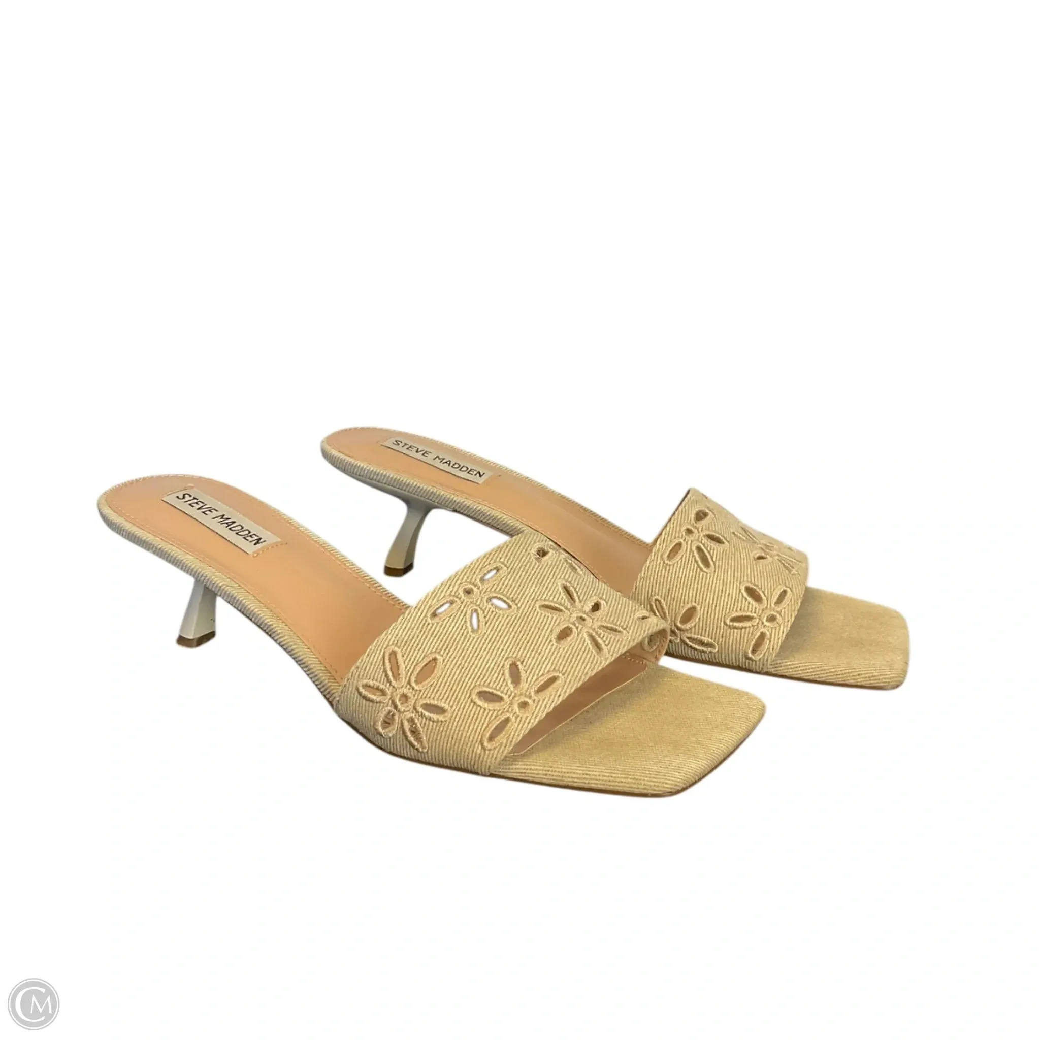 Sandals Heels Kitten By Steve Madden In Tan, Size: 10