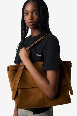 Suede Belt Cabas Bag