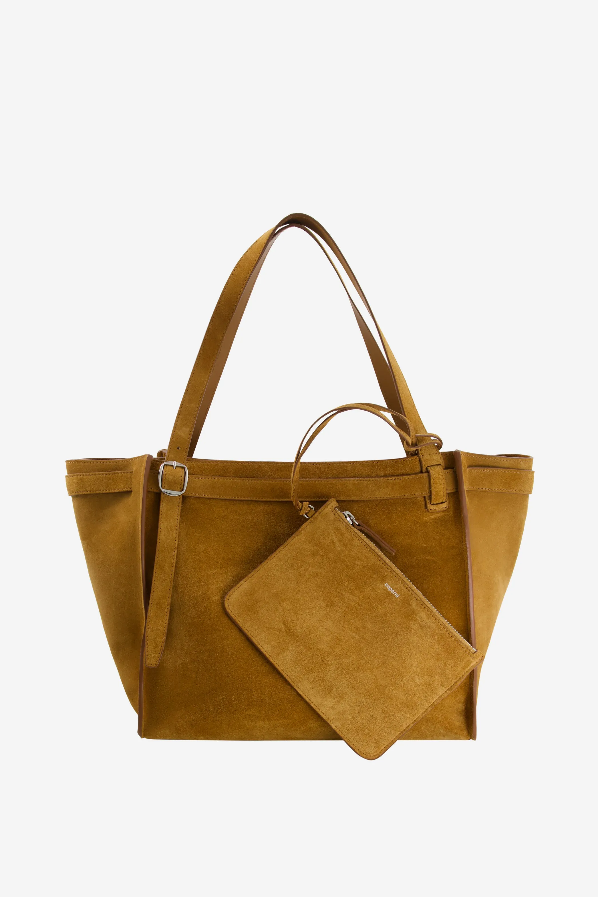 Suede Belt Cabas Bag