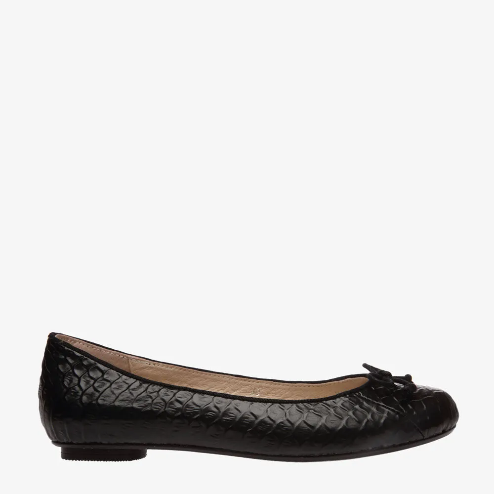 Tina Black Snake Ballet Flat