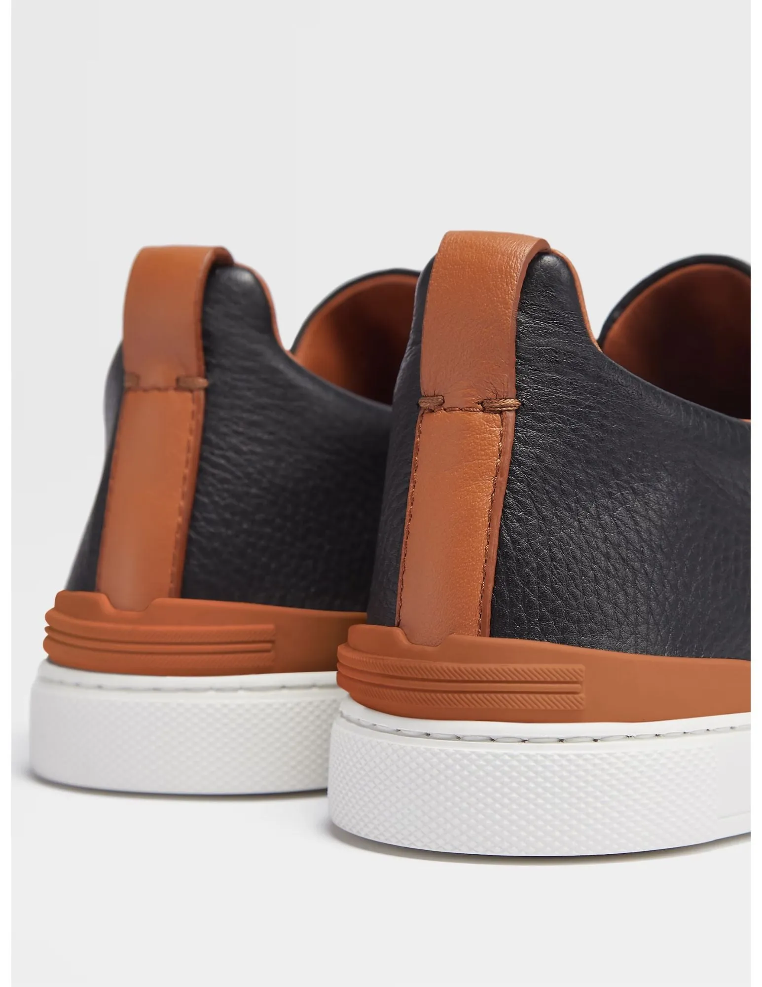 Triple Stitch Sneakers | Black Deerskin