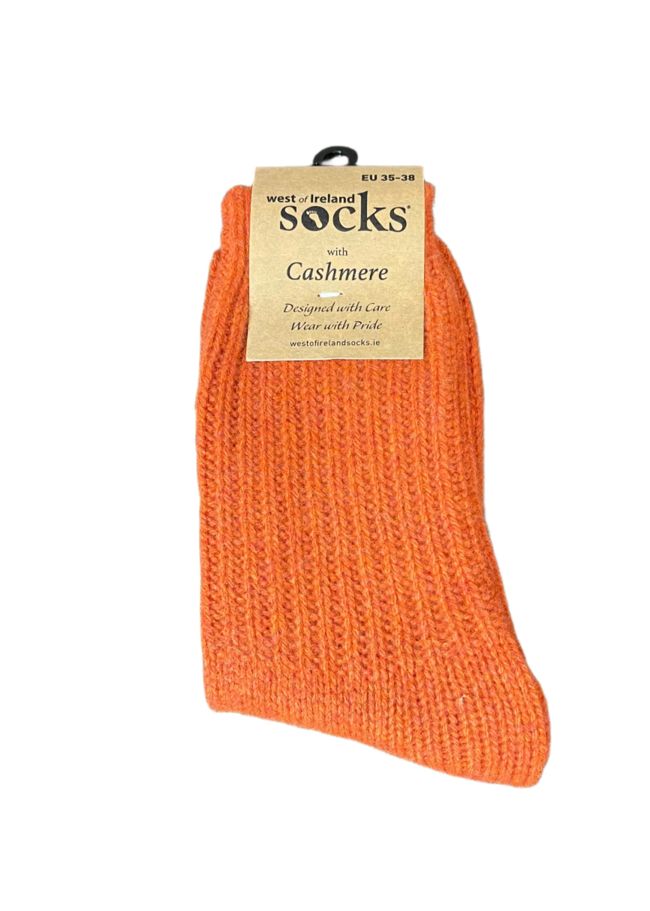 West of Ireland Cashmere Socks | Orange