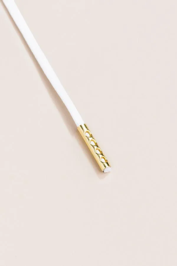 White | Flat Waxed Shoelaces