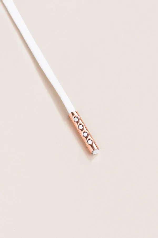 White | Flat Waxed Shoelaces