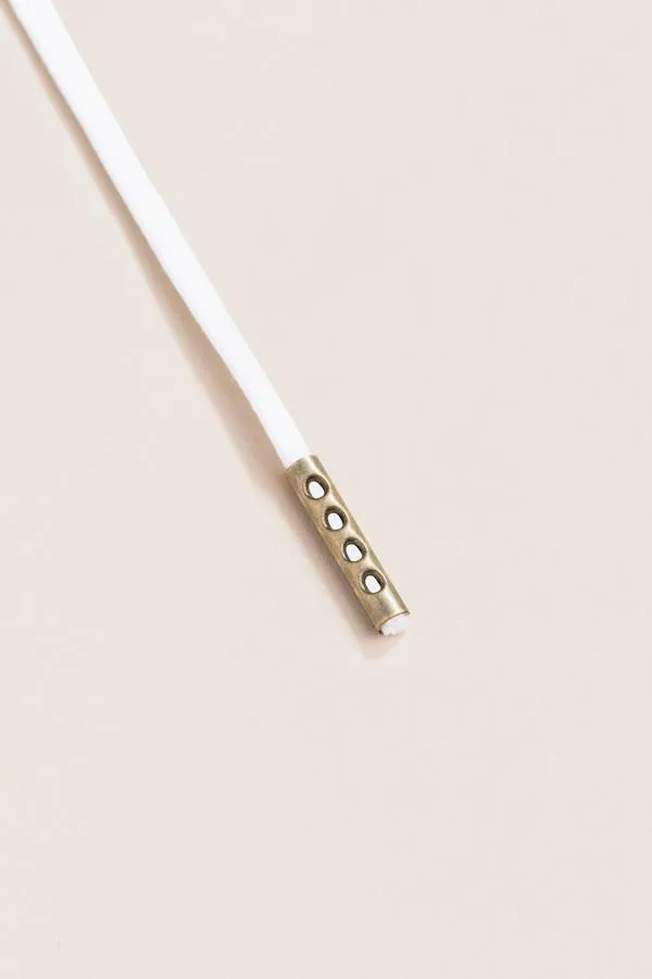 White | Flat Waxed Shoelaces